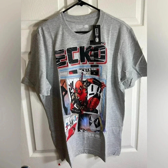 Marvel x Ecko - Deadpool - Large Grey T Shirt - BNWT - โ๏ธ๐ด๐๐ฎ - Picture 2 of 6
